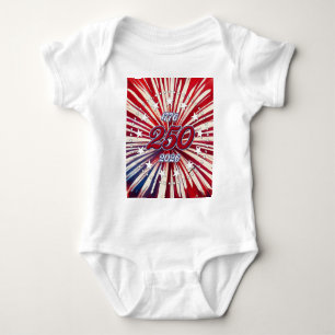 Amerika's 250e verjaardag 1776-2026 RWB-Vuurwerk  Romper