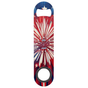 Amerika's 250e Verjaardag 1776-2026 RWB-Vuurwerk Speed Flessenopener