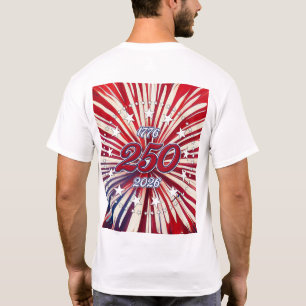Amerika's 250e Verjaardag 1776-2026 RWB-Vuurwerk T-shirt