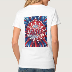 Amerika's 250e verjaardag 1776-2026 RWB Vuurwerk T T-shirt