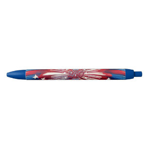 Amerika's 250e verjaardag 1776-2026 RWB-Vuurwerk Zwarte Inkt Pen