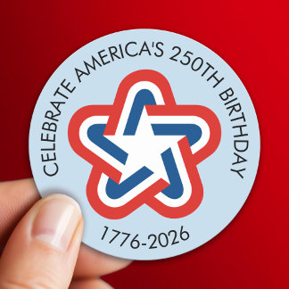 Amerika's 250e verjaardag - 1776-2026 Vintage Ster Ronde Sticker