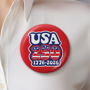 Amerika's 250e verjaardag - Groovy USA 250 Ronde Button 5,7 Cm