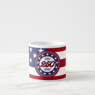 Amerika's 250e verjaardag met de Amerikaanse vlag Espresso Kop