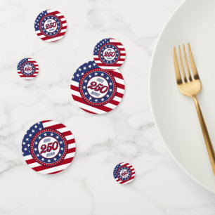 Amerika's 250e verjaardag met de vlag van de VS Confetti