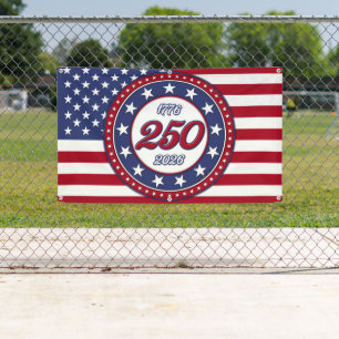 Amerika's 250e verjaardag met de vlag van de VS Spandoek