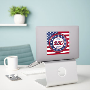 Amerika's 250e verjaardag met de vlag van de VS Sticker