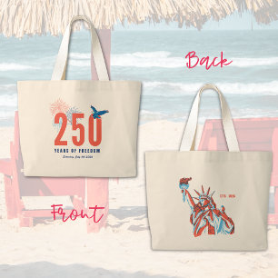 Amerika's 250e Verjaardag Patriottische Vrijheid Grote Tote Bag
