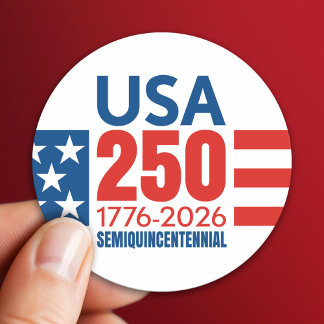 Amerika's 250e verjaardag - Stars and Stripes Ronde Sticker