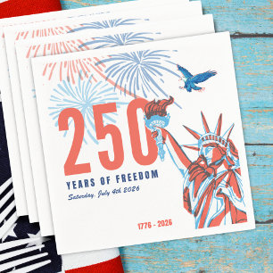 Amerika's 250e Verjaardag Vrijheid Patriottisch Servet