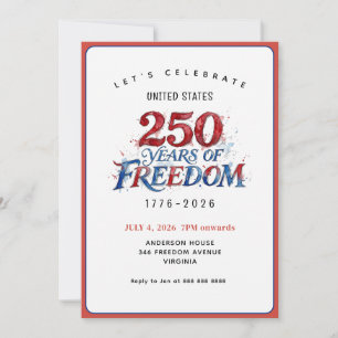 Amerika's 250e verjaardagsfeest kaart