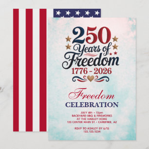 Amerika's 250e Verjaardagsfeest Kaart