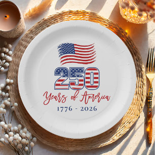 Amerika's 250e verjaardagsfeest papieren bordje