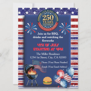Amerika's 250e verjaardagsfeest uitnodiging
