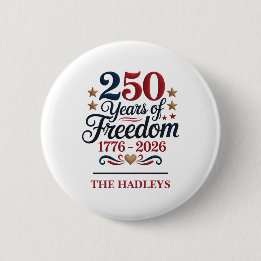Amerika's 250e Verjaardagsnaam Ronde Button 5,7 Cm