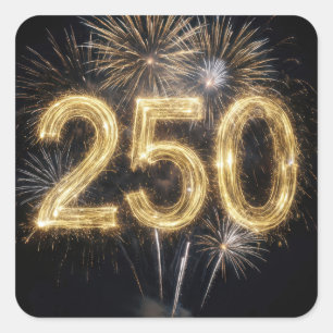 Amerika's 250e verjaardagsvuurwerk vierkante sticker