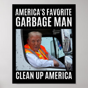 Amerika's favoriete Garge Man Clean Up America Fun Poster