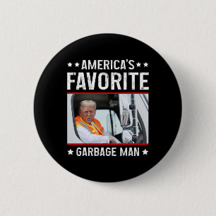 Amerika's favoriete vuilnis Man Funny Trump Garbag Ronde Button 5,7 Cm