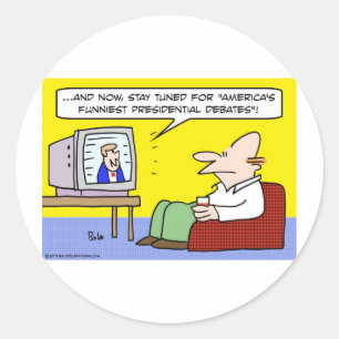 amerika's grappigste presidentiële debatten ronde sticker