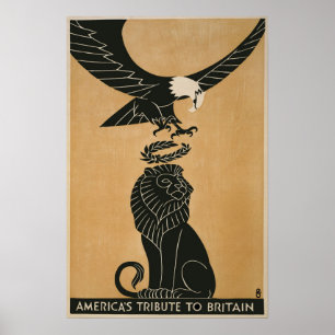Amerika's Huldiging aan Groot-Brittannië WWI Poster