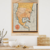 -Amerika's oom Sam Eating Cuba Map Poster (Keuken)