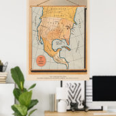 -Amerika's oom Sam Eating Cuba Map Poster (Thuiskantoor)