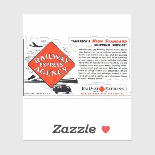 Amerika's Railway Express Sticker (Vel)