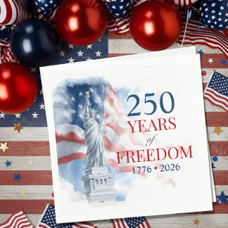 Amerika's Semi-quince-eeuwfeest 250 Jaar Vrijheid Servet