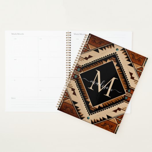 Amérindien Culture Boho Style Monogramme (Devant avec enveloppe)