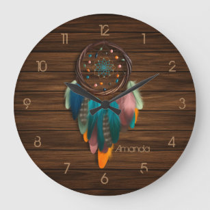 Amérindien Dreamcatcher Grande horloge