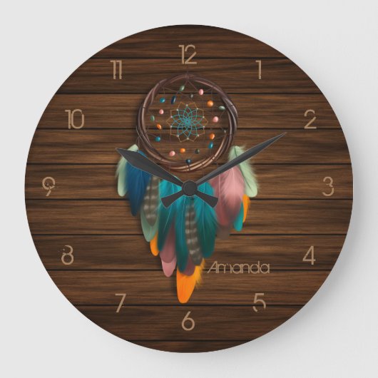 Amérindien Dreamcatcher Grande horloge (Recto)