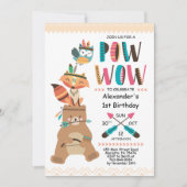 Amérindiens Pow Wow Anniversaire Invitation (Devant)