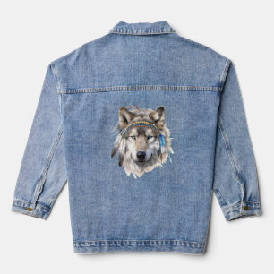Amérindiens Spirit Animal Wolf Denim de la femme