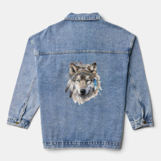 Amérindiens Spirit Animal Wolf Denim de la femme