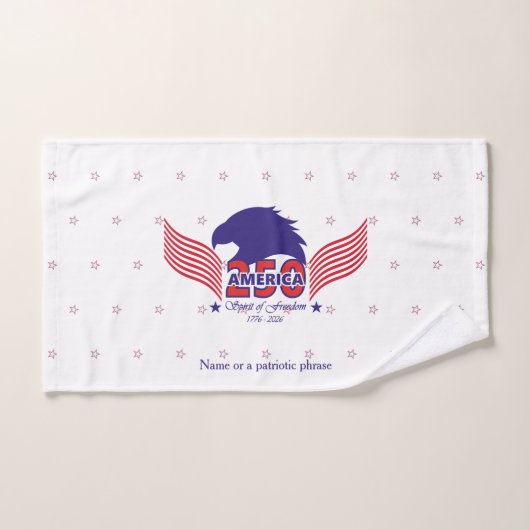 Amérique 250e-Esprit de liberté- Sur fond blanc (Serviette à main)