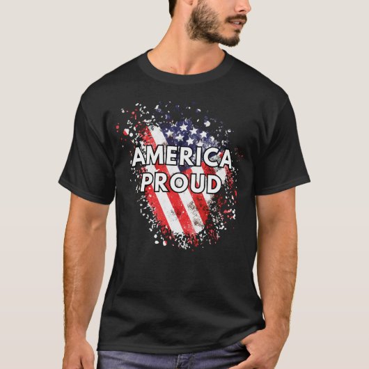 Amérique Fière - T-shirt patriotique (Devant)