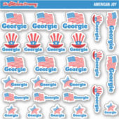 Amérique U.S.A. Nom personnalisé Étiquettes | Stic (Devant)