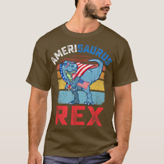 Amerisaurus Re Funny op 4 juli TRe Dinosaur Vereni T-shirt