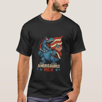 Amerisaurus Rex Grappige Patriottische Dinosaurus  T-shirt
