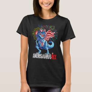 Amerisaurus rex met vuurwerk 4 juli Kinder T-shirt