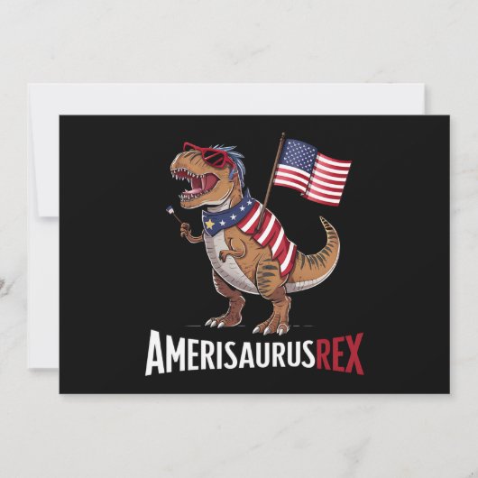Amerisaurus Rex Patriottische Dinosaurus 4 juli Kaart (Voorkant)