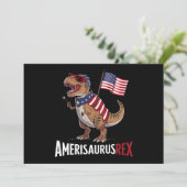 Amerisaurus Rex Patriottische Dinosaurus 4 juli Kaart (Staand voorkant)