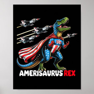 Amerisaurus T-rex Patriottische Jongens Meisje 4 j Poster