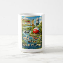 Amery, Wisconsin City of Lakes Coffee Mug