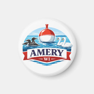 Amery Wisconsin Lake Life Souvenir - Aimant