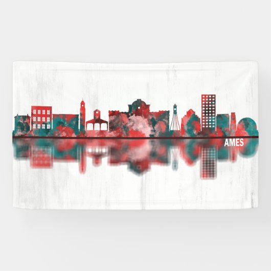 Ames Iowa Skyline Spandoek (Horizontaal)