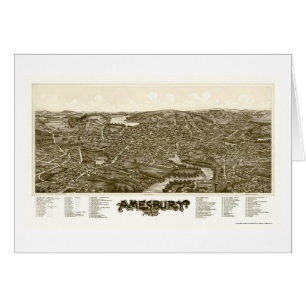 Amesbury, carte panoramique de mA - 1890
