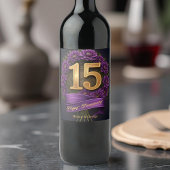 Amethist Chrysanthemum 15e bruiloft Jubileum Wijn Etiket