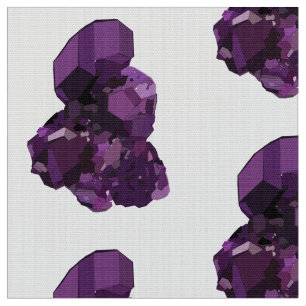 Amethist Crystal Stone Polyester Poplin Stof