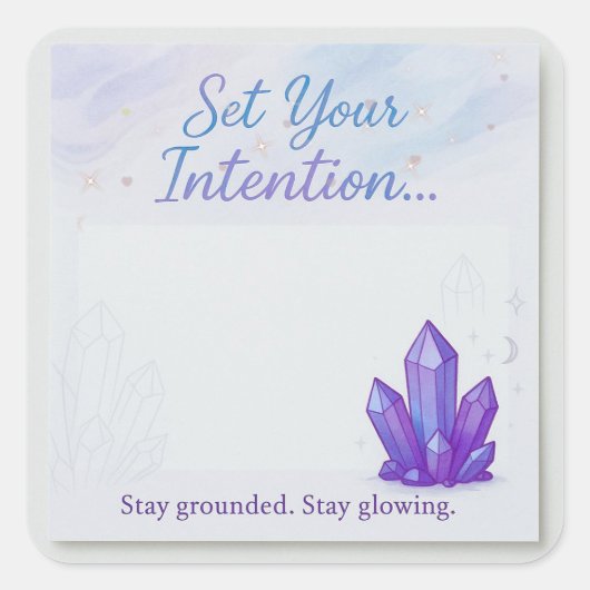 Amethist Crystal-Theme Pastel Sticker (Voorkant)